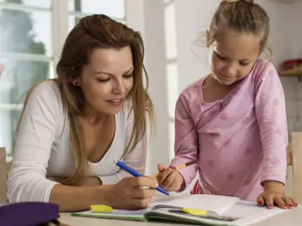 Parent and Kid on Homework