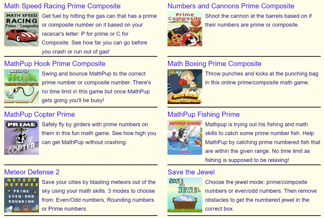 Prime and Composite Games