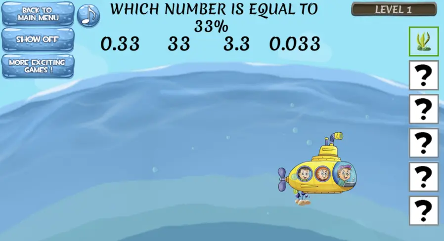 Sea Life: Percentage Game