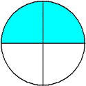circle two fourths blue
