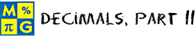 Decimals Part 2 Decimals Part 2