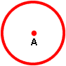 circle with center point A