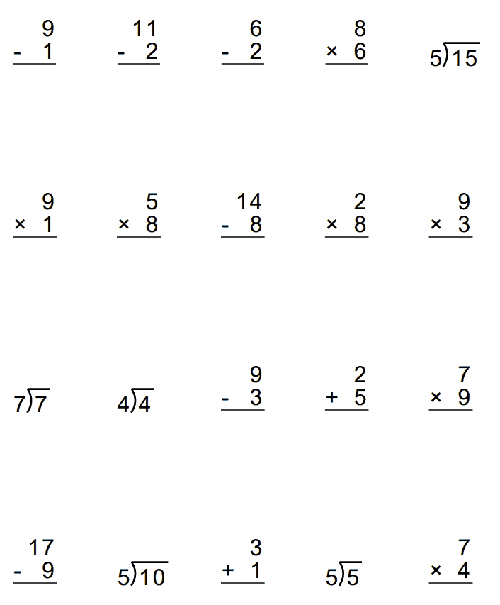 Create Mixed Operations Worksheets
