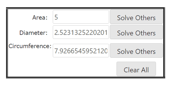 Online Circle Area Calculator