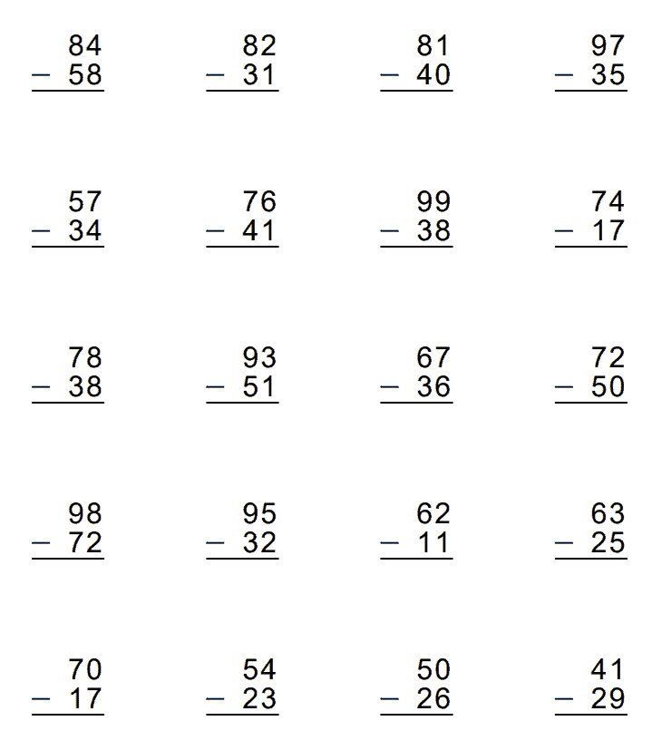 Create Subtraction Worksheets
