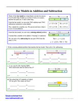 Bar Models in Addition and Subtraction Worksheet
