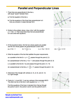 Parallel and Perpendicular Lines Worksheet