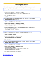 Writing Equations Worksheet