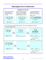 Regrouping in Subtraction Worksheet