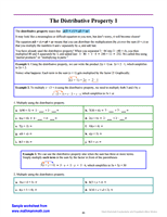 Expression and Equation Worksheets