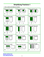 Simplifying Fractions Worksheet