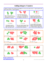 Adding Integers Counter Worksheet