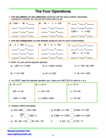 The Four Operations Worksheet