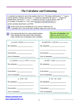 The Calculator and Estimating Worksheet