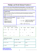 Multiply and Divide Rational Numbers Worksheet