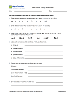 Sets and Set Theory Worksheet 1