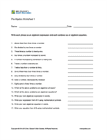 Pre-Algebra Curriculum Worksheet 1