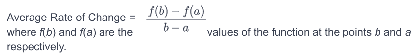 Average Rate of Change Formula