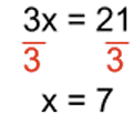 3x = 21 Solved
