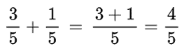 3/5 + 1/5