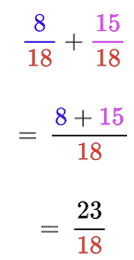 8/18 and 15/18 sum.