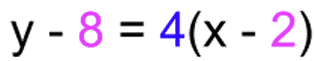 y - 8 = 4(x-2) example