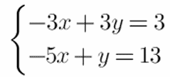 Negative system of Equations
