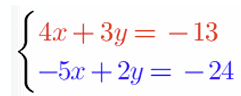 Last System of equations