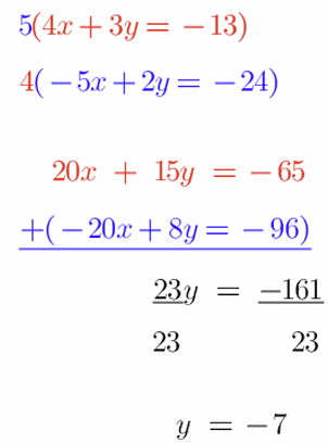 5(4x + 3y = -13) Worked Out